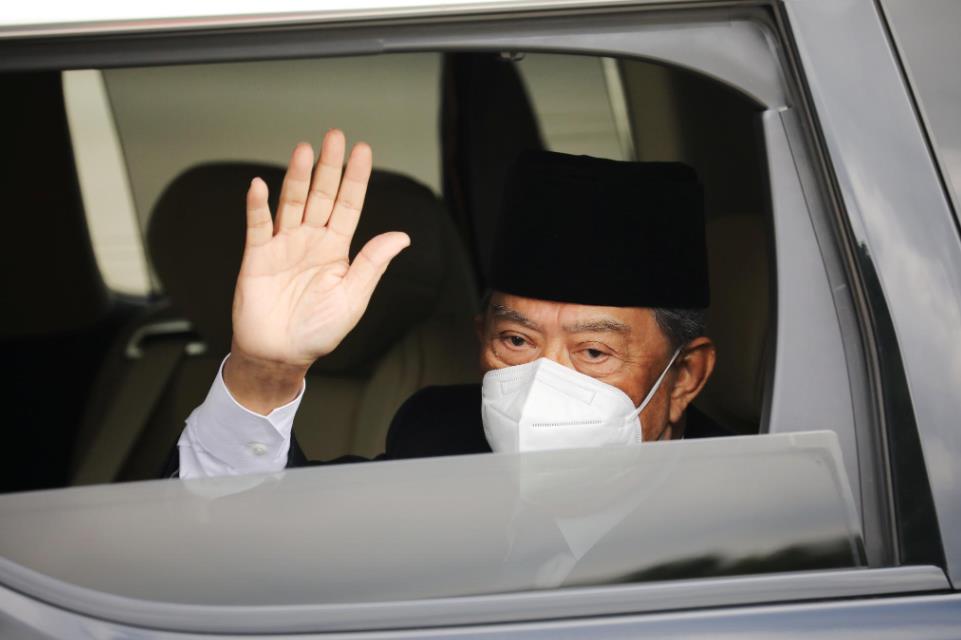 马来西亚总理穆希丁抵达皇宫